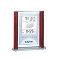 Digital Desktop Alarm Clock w/ 2 Burgundy Side Bars (Monthly Calendar)